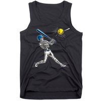 Baseball Skeleton Halloween Spooky Baseball Halloween Design Tank Top