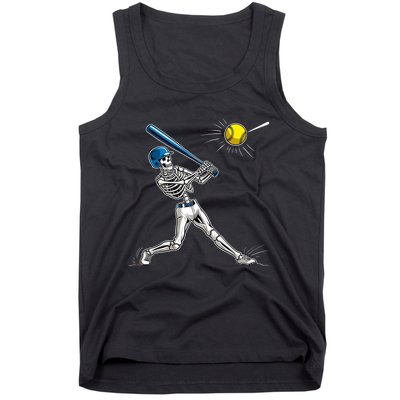 Baseball Skeleton Halloween Spooky Baseball Halloween Design Tank Top