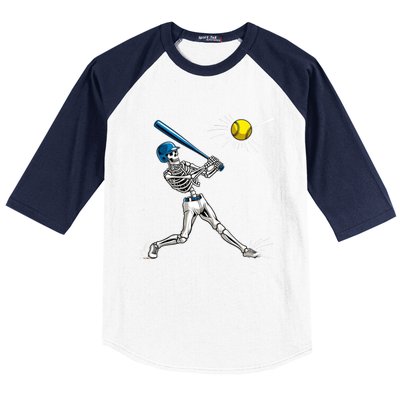 Baseball Skeleton Halloween Spooky Baseball Halloween Design Baseball Sleeve Shirt