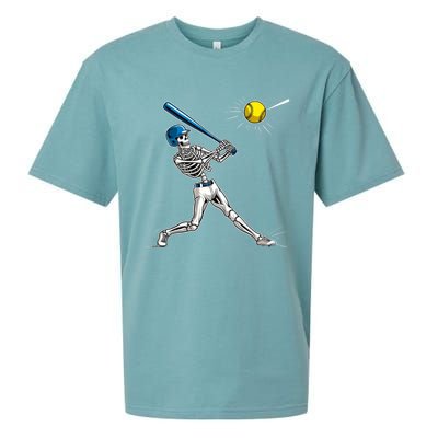 Baseball Skeleton Halloween Spooky Baseball Halloween Design Sueded Cloud Jersey T-Shirt