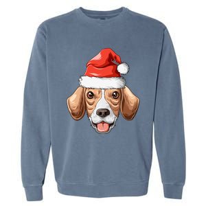 Beagle Santa Hat Christmas Beagle Cute Gift Garment-Dyed Sweatshirt