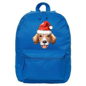 Beagle Santa Hat Christmas Beagle Cute Gift 16 in Basic Backpack