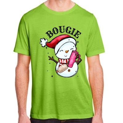 Bougie Snowman Holding A Tumbler Adult ChromaSoft Performance T-Shirt