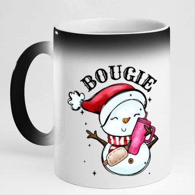 Bougie Snowman Holding A Tumbler 11oz Black Color Changing Mug