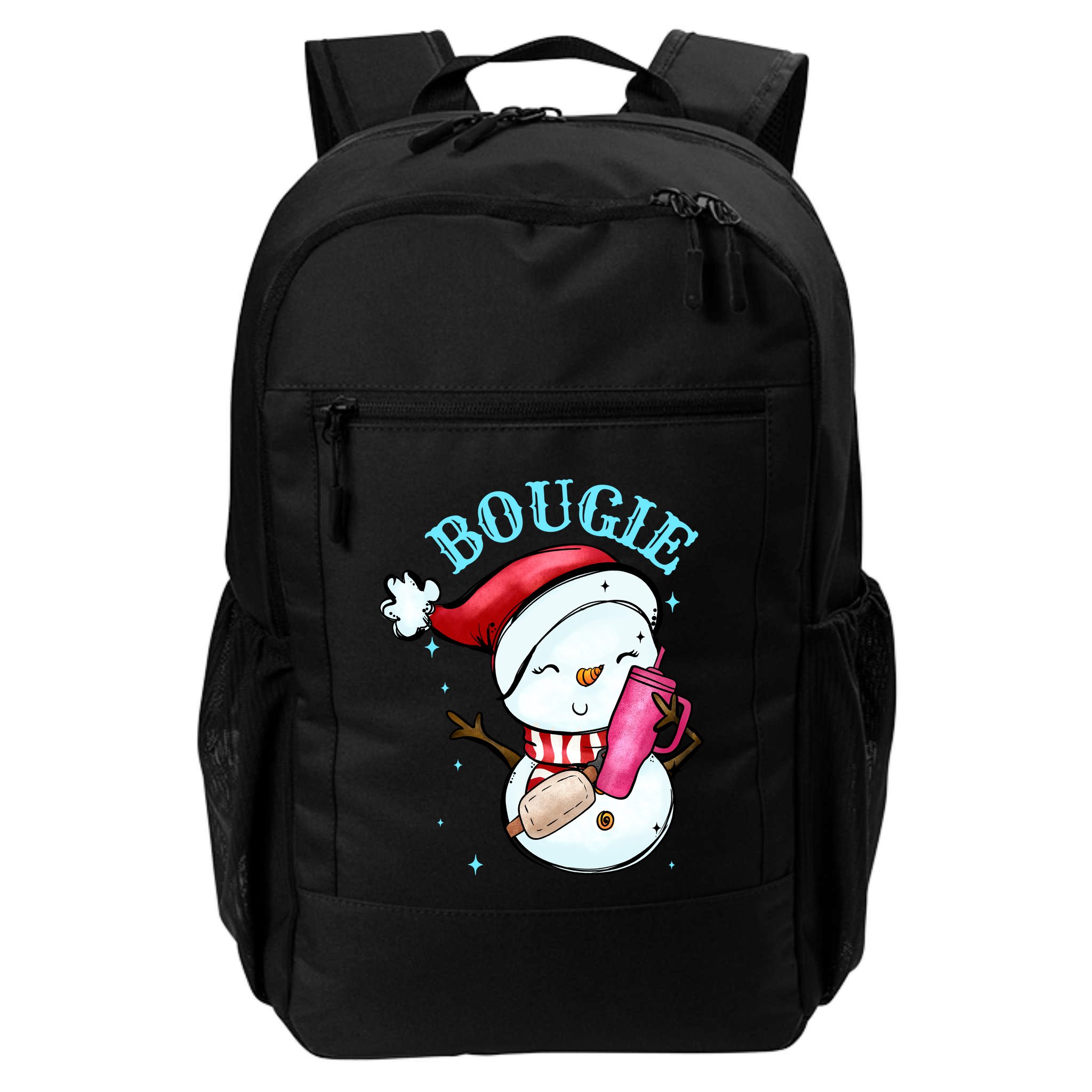 Bougie Snowman Holding A Tumbler Backpack