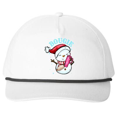 Bougie Snowman Holding A Tumbler Snapback Five-Panel Rope Hat