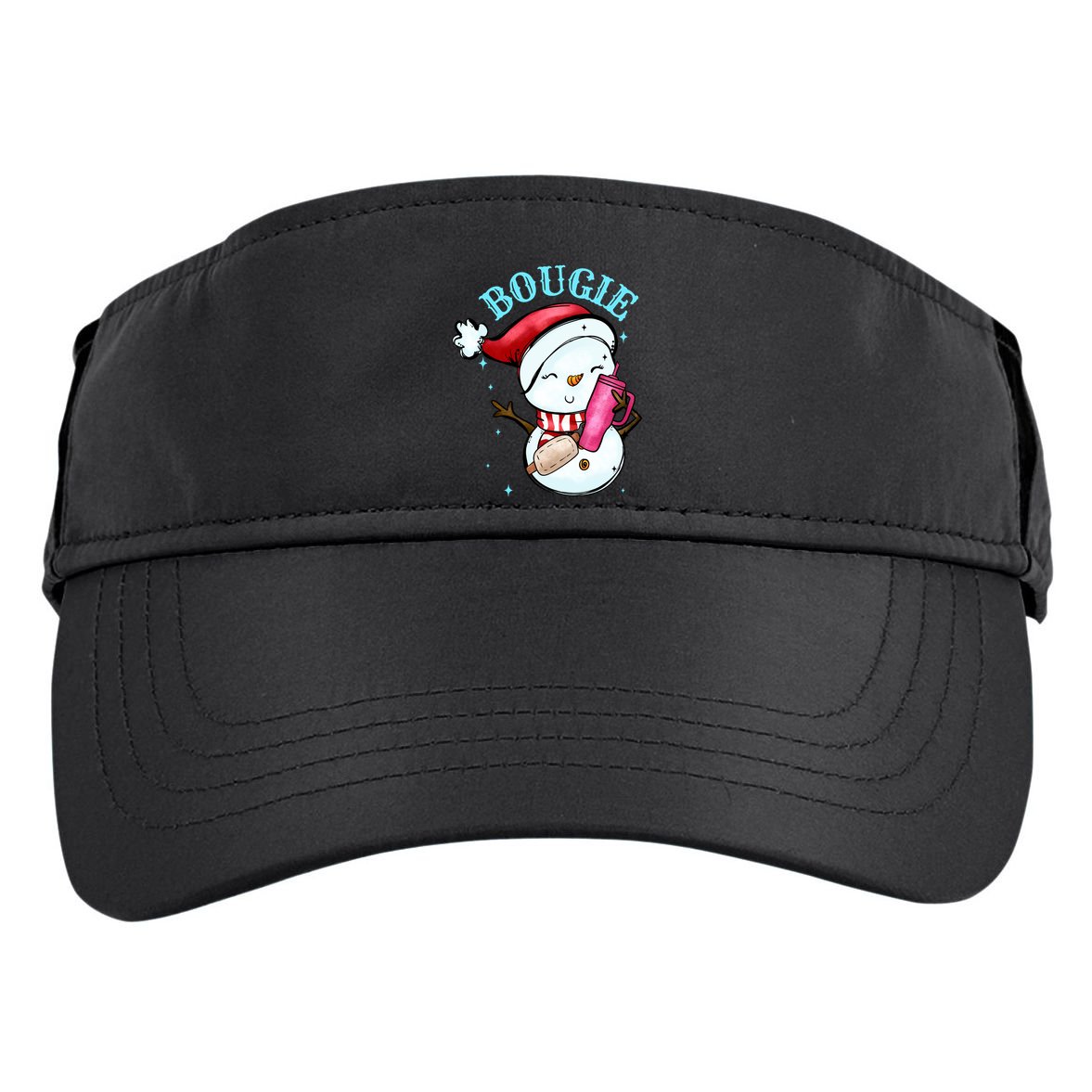 Bougie Snowman Holding A Tumbler Adult Drive Performance Visor