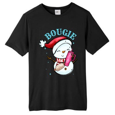 Bougie Snowman Holding A Tumbler Tall Fusion ChromaSoft Performance T-Shirt