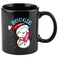 Bougie Snowman Holding A Tumbler 11oz C Handle Ceramic Mug