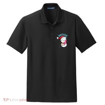 Bougie Snowman Holding A Tumbler Dry Zone Grid Polo