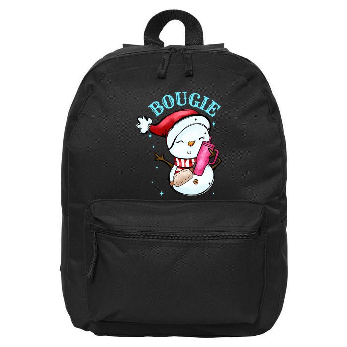 Bougie Snowman Holding A Tumbler 16 in Basic Backpack