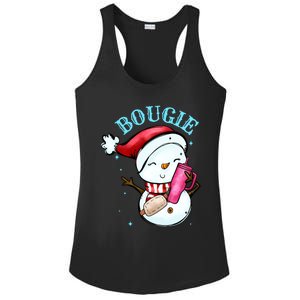 Bougie Snowman Holding A Tumbler Ladies PosiCharge Competitor Racerback Tank