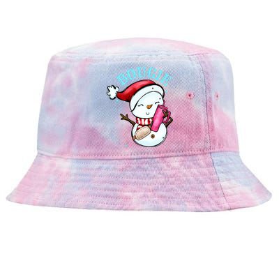 Bougie Snowman Holding A Tumbler Tie-Dyed Bucket Hat