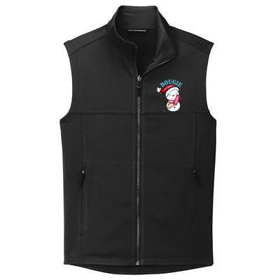 Bougie Snowman Holding A Tumbler Collective Smooth Fleece Vest