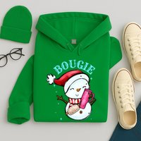 Bougie Snowman Holding A Tumbler Hoodie