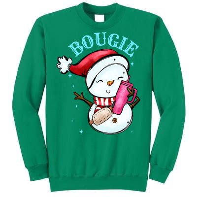 Bougie Snowman Holding A Tumbler Sweatshirt