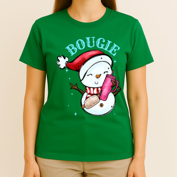Bougie Snowman Holding A Tumbler T-Shirt