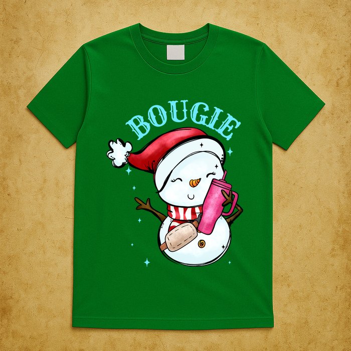 Bougie Snowman Holding A Tumbler T-Shirt