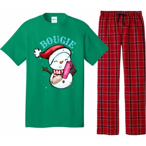 Bougie Snowman Holding A Tumbler Pajama Set