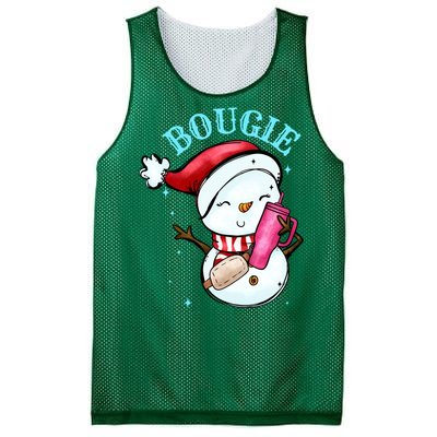 Bougie Snowman Holding A Tumbler Mesh Reversible Basketball Jersey Tank