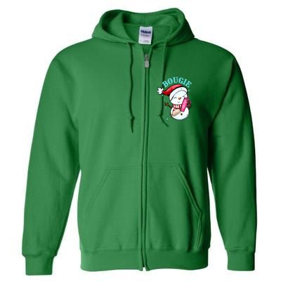 Bougie Snowman Holding A Tumbler Full Zip Hoodie