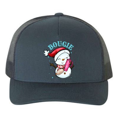 Bougie Snowman Holding A Tumbler Yupoong Adult 5-Panel Trucker Hat