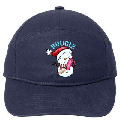 Bougie Snowman Holding A Tumbler 7-Panel Snapback Hat