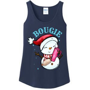 Bougie Snowman Holding A Tumbler Ladies Essential Tank