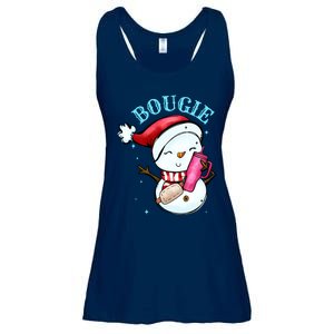 Bougie Snowman Holding A Tumbler Ladies Essential Flowy Tank