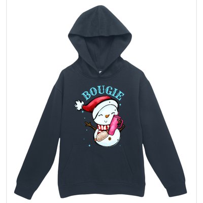 Bougie Snowman Holding A Tumbler Urban Pullover Hoodie