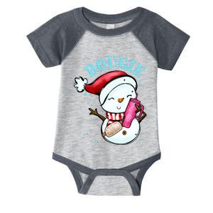 Bougie Snowman Holding A Tumbler Infant Baby Jersey Bodysuit