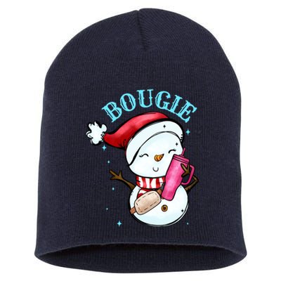 Bougie Snowman Holding A Tumbler Short Acrylic Beanie