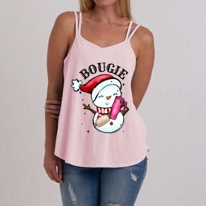 Bougie Snowman Holding A Tumbler Women's Strappy Tank