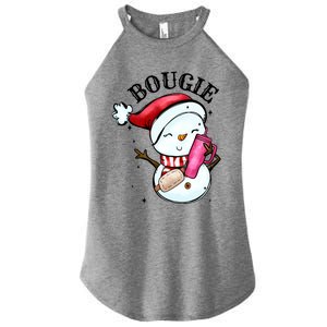 Bougie Snowman Holding A Tumbler Women's Perfect Tri Rocker Tank