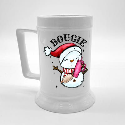 Bougie Snowman Holding A Tumbler Beer Stein