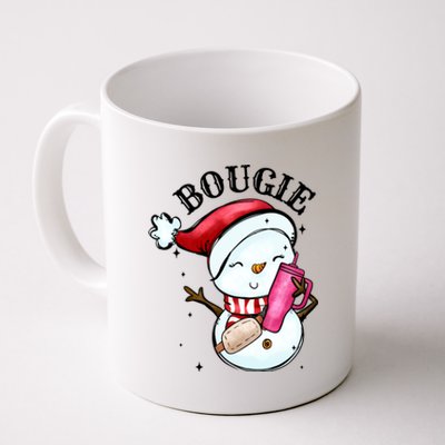 Bougie Snowman Holding A Tumbler Coffee Mug