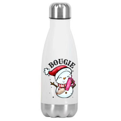 Bougie Snowman Holding A Tumbler Stainless Steel Insulated Water Bottle