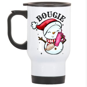 Bougie Snowman Holding A Tumbler Stainless Steel Travel Mug