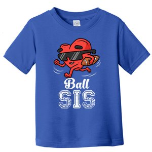 Ball Sis Heart Funny American Football Sister Valentines Gift Toddler T-Shirt