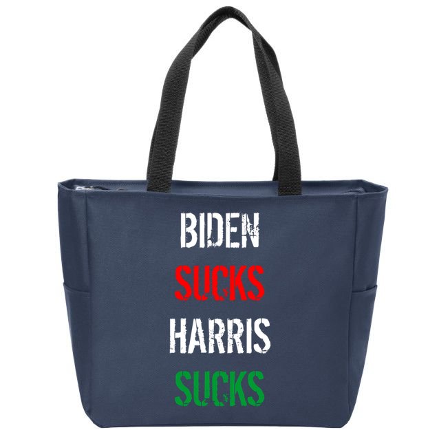 Biden Sucks Harris Sucks Zip Tote Bag