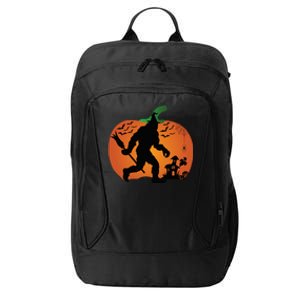 Bigfoot Sasquatch Halloween Lover Witch Giant Pumpkin Halloween Haunted House City Backpack