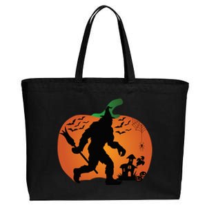 Bigfoot Sasquatch Halloween Lover Witch Giant Pumpkin Halloween Haunted House Cotton Canvas Jumbo Tote