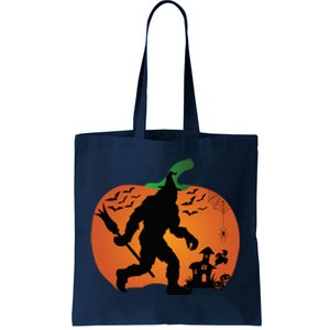 Bigfoot Sasquatch Halloween Lover Witch Giant Pumpkin Halloween Haunted House Tote Bag