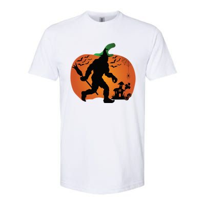 Bigfoot Sasquatch Halloween Lover Witch Giant Pumpkin Halloween Haunted House Softstyle CVC T-Shirt