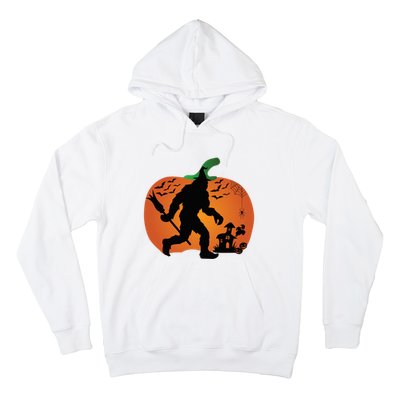 Bigfoot Sasquatch Halloween Lover Witch Giant Pumpkin Halloween Haunted House Hoodie