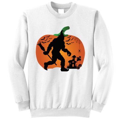 Bigfoot Sasquatch Halloween Lover Witch Giant Pumpkin Halloween Haunted House Sweatshirt