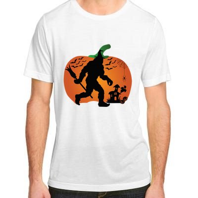 Bigfoot Sasquatch Halloween Lover Witch Giant Pumpkin Halloween Haunted House Adult ChromaSoft Performance T-Shirt