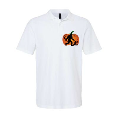 Bigfoot Sasquatch Halloween Lover Witch Giant Pumpkin Halloween Haunted House Softstyle Adult Sport Polo