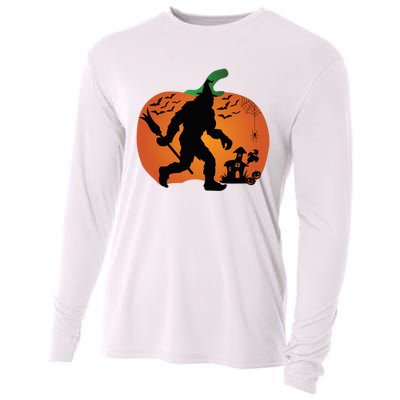 Bigfoot Sasquatch Halloween Lover Witch Giant Pumpkin Halloween Haunted House Cooling Performance Long Sleeve Crew