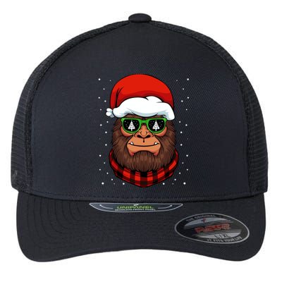 Bigfoot Santa Hat Christmas Pajama Cool Winter Xmas Tree Flexfit Unipanel Trucker Cap